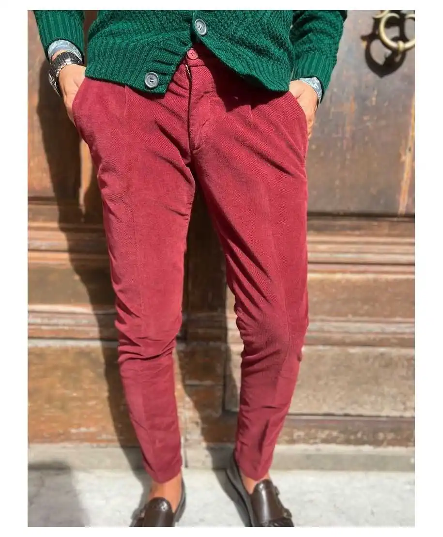 Pantaloni uomo bordeaux, chinos - Paul Miranda - Pantaloni uomo particolari, eleganti, chinos - Gogolfun.it