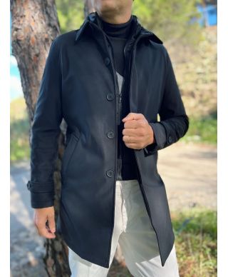 Trench uomo Nero imbottito - Pettorina staccabile