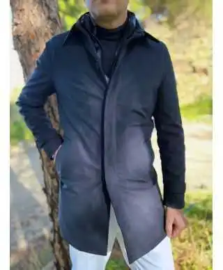 Trench uomo blu imbottito - Pettorina staccabile - Trench uomo online - Gogolfun.it