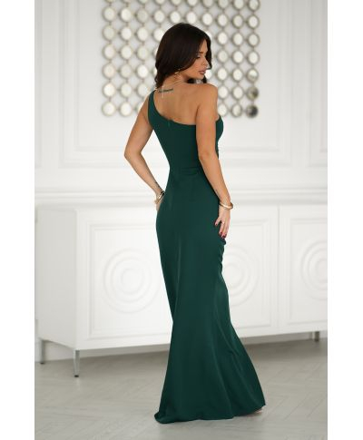 Vestito a sirena mono spalla - Verde - Vestiti eleganti online - Gogolfun.it