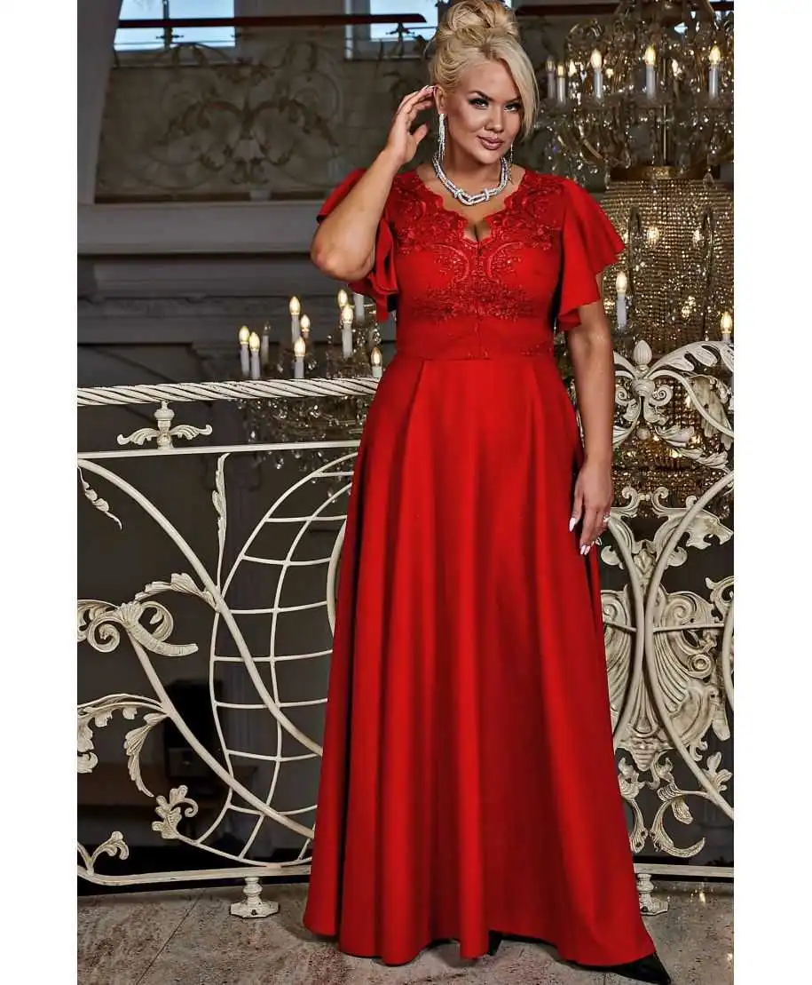 Vestito da cerimonia rosso con manichetta - Laura - Cerimonia donna on line - Gogolfun.it