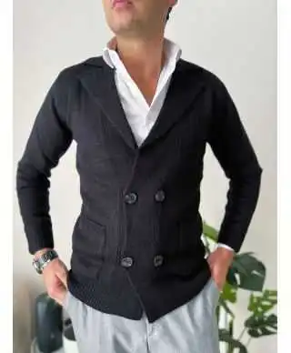 Cardigan uomo doppiopetto - Nero - Maglioni uomo online - Regali - Gogolfun.it