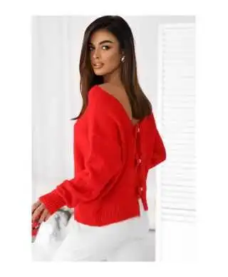 Maglione rosso donna con fiocchi - Bow - Maglioni particolari donna - Gogolfun.it