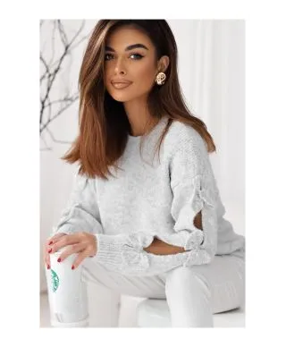 Maglione Grigio perla Donna con Fiocchi - Bow bis - Maglioni particolari - Idee regalo - Gogolfun.it