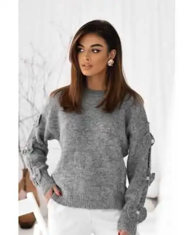 Maglione Grigio Donna con Fiocchi - Bow bis