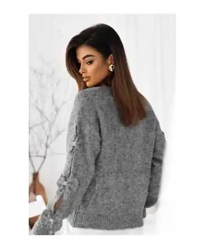 Maglione Grigio Donna con Fiocchi - Bow bis
