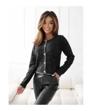 Maglione donna nero con bottoni - Grey - Maglioni donna online - Gogolfun.it