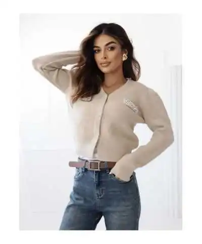 Cardigan Beige Elegante Donna - MIMI