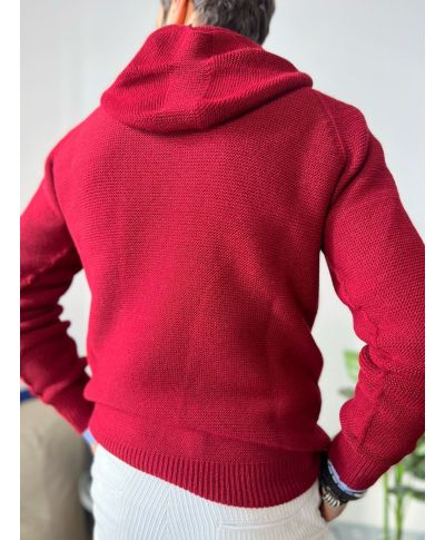 Maglione Uomo Bordeaux con cappuccio - Hide