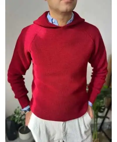 Maglione Uomo Bordeaux con cappuccio - Hide