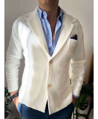 Cardigan Uomo Panna con Bottoni - Luke - Cardigan uomo online - Gogolfun.it