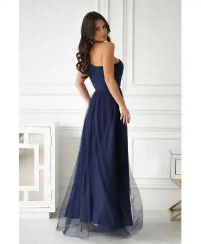 Vestito da cerimonia donna blu monospalla - Nia - Vestiti lunghi eleganti online - Gogolfun.it