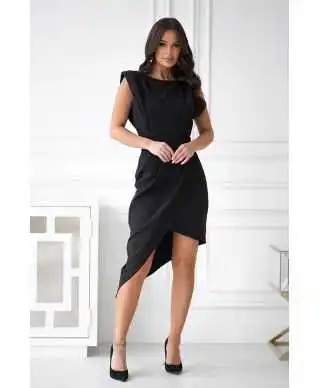 ELEGANCKA SUKIENKA Z PODUSZKAMI NA RAMIONACH