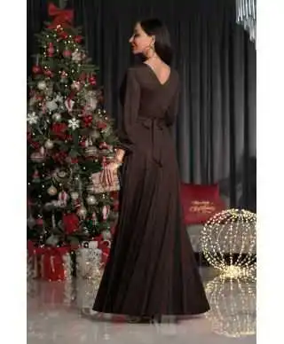 Abito da cerimonia donna con maniche lunghe - Salma - Cerimonia donna online - Gogolfun.it