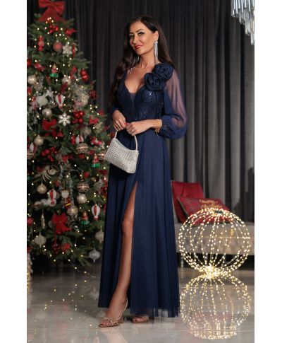 Vestito da cerimonia donna con maniche lunghe - Stella - Vestiti da cerimonia donna online - Gogolfun.it