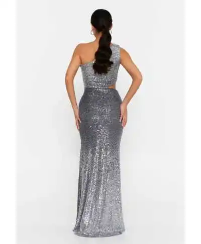 Vestito a sirena mono spalla in paillettes -Vestiti eleganti da cerimonia donna - Gogolfun.it