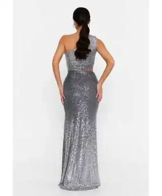 Vestito a sirena mono spalla in paillettes -Vestiti eleganti da cerimonia donna - Gogolfun.it