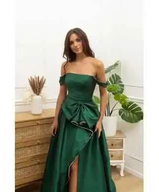 Abito da cerimonia stile impero verde - Amalfi - Abiti da cerimonia donna online - Gogolfun.it