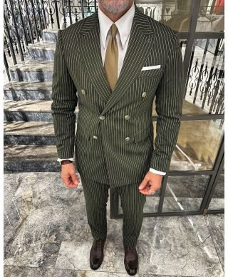 Abito doppiopetto verde slim fit - Modello Bond