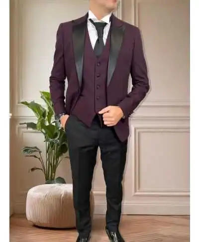 Smoking uomo con gilet bordeaux - Amadeus - Abiti e smoking da sposo, testimone, diciottesimo compleanno - Gogolfun.it