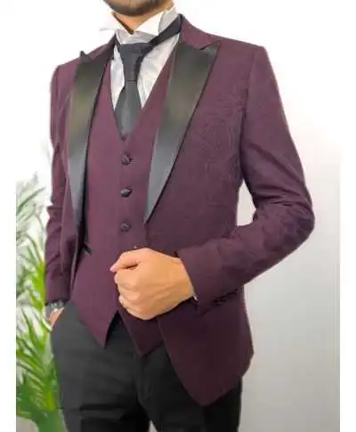 Smoking uomo con gilet bordeaux - Amadeus - Abiti e smoking da sposo, testimone, diciottesimo compleanno - Gogolfun.it