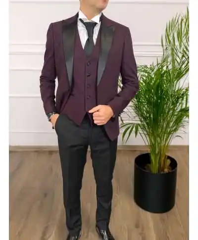 Smoking uomo con gilet bordeaux - Amadeus - Abiti e smoking da sposo, testimone, diciottesimo compleanno - Gogolfun.it