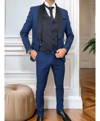 Smoking uomo blu con gilet - Ikaro - Abiti da cerimonia uomo online - Gogolfun.it