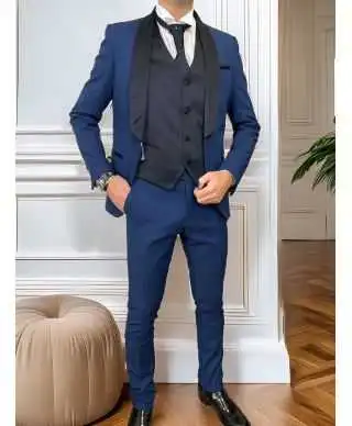 Smoking uomo blu con gilet - Ikaro - Abiti da cerimonia uomo online - Gogolfun.it