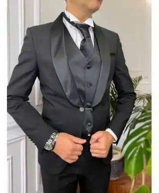 Smoking uomo nero con gilet - Ikaro - Smoking, abiti uomo uomo online - Gogolfun.it