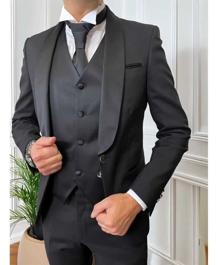 Smoking uomo nero con gilet - Ikaro - Smoking, abiti uomo uomo online - Gogolfun.it
