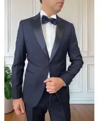 Smoking uomo con rever blu a lancia - Odis