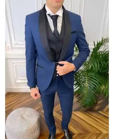 Smoking uomo blu con gilet - Ikaro - Abiti da cerimonia uomo online - Gogolfun.it