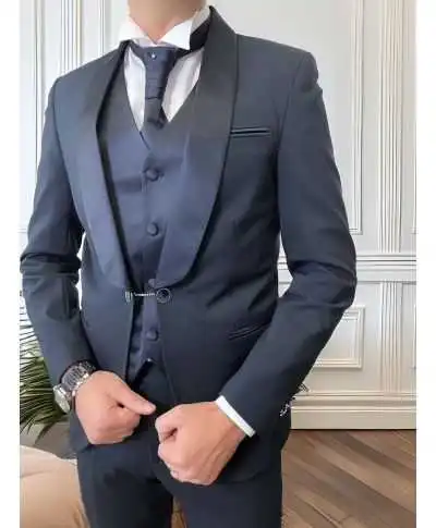 Smoking uomo blu con gilet - Ikaro - Smoking e abiti uomo online - Gogolfun.it