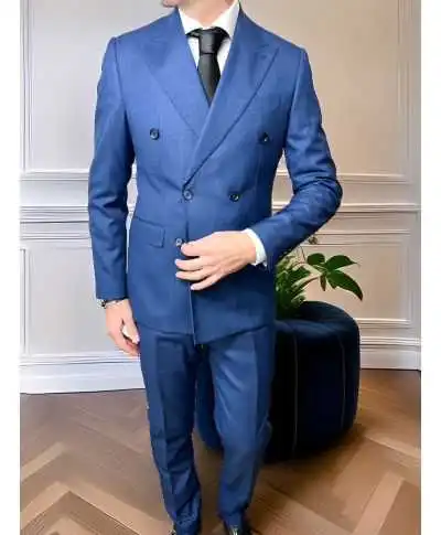Abito doppiopetto blu da uomo - Abiti uomo eleganti online - Shop gogolfun.it