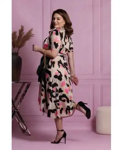 Sukienka midi ROSA satyna / Print