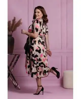 Sukienka midi ROSA satyna / Print