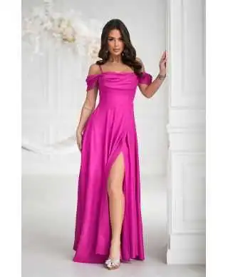 Abito da cerimonia fucsia con spacco - Costa - Vestiti da cerimonia donna online - Gogolfun.it