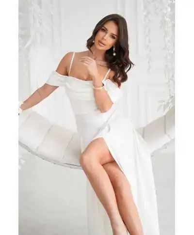 Vestito elegante bianco - Costa - Vestiti da sposa, matrimonio civile, cambio abito - Gogolfun.it