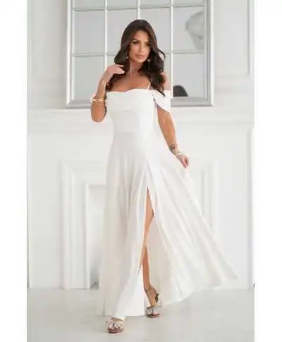Vestito elegante bianco - Costa - Vestiti da sposa, matrimonio civile, cambio abito - Gogolfun.it