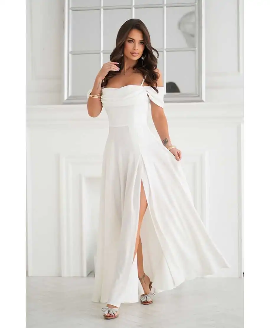 Vestito elegante bianco - Costa - Vestiti da sposa, matrimonio civile, cambio abito - Gogolfun.it