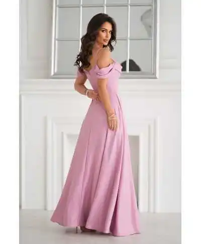 Abito da cerimonia rosa con spacco - Costa - Abiti da cerimonia online - Gogolfun.it