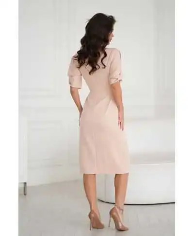 ELEGANCKA SUKIENKA OŁÓWKOWA Z DEKOLTEM
