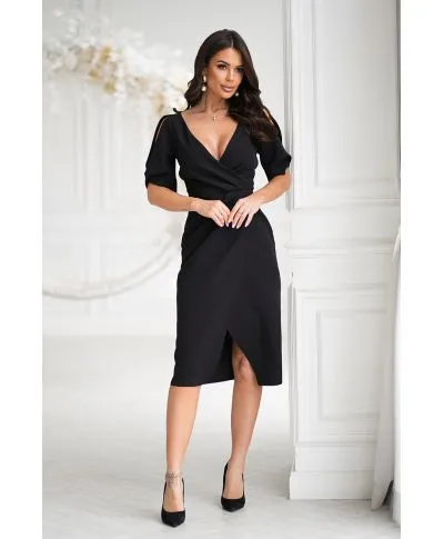 ELEGANCKA SUKIENKA OŁÓWKOWA Z DEKOLTEM