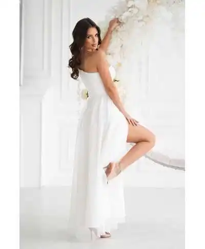Abito da Cerimonia Bianco Monospalla - Nia - Abiti eleganti bianchi - Cambio abito - Gogolfun.it