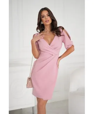 ELEGANCKA DOPASOWANA SUKIENKA Z ODKRYTYMI RAMIONAMI