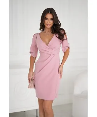 ELEGANCKA DOPASOWANA SUKIENKA Z ODKRYTYMI RAMIONAMI