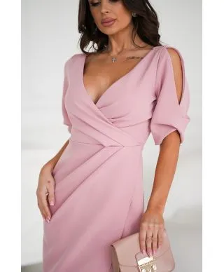 ELEGANCKA DOPASOWANA SUKIENKA Z ODKRYTYMI RAMIONAMI