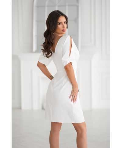 ELEGANCKA DOPASOWANA SUKIENKA Z ODKRYTYMI RAMIONAMI