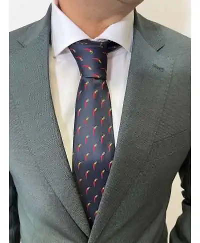 Cravatta blu con peperoncini