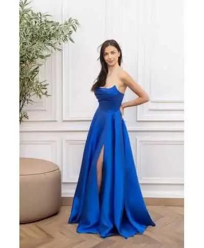 Abito elegante da cerimonia blu - Pompei - Negozio di abiti da cerimonia online - Gogolfun.it